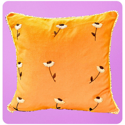 Bella Hand Embroidered Cushion Cover - Howdy Earth