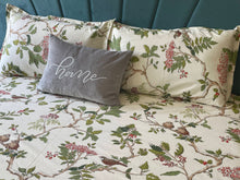 Load image into Gallery viewer, Pink Flowers and Birds on Tree Branches Bedsheet and 2 Pillow Covers
